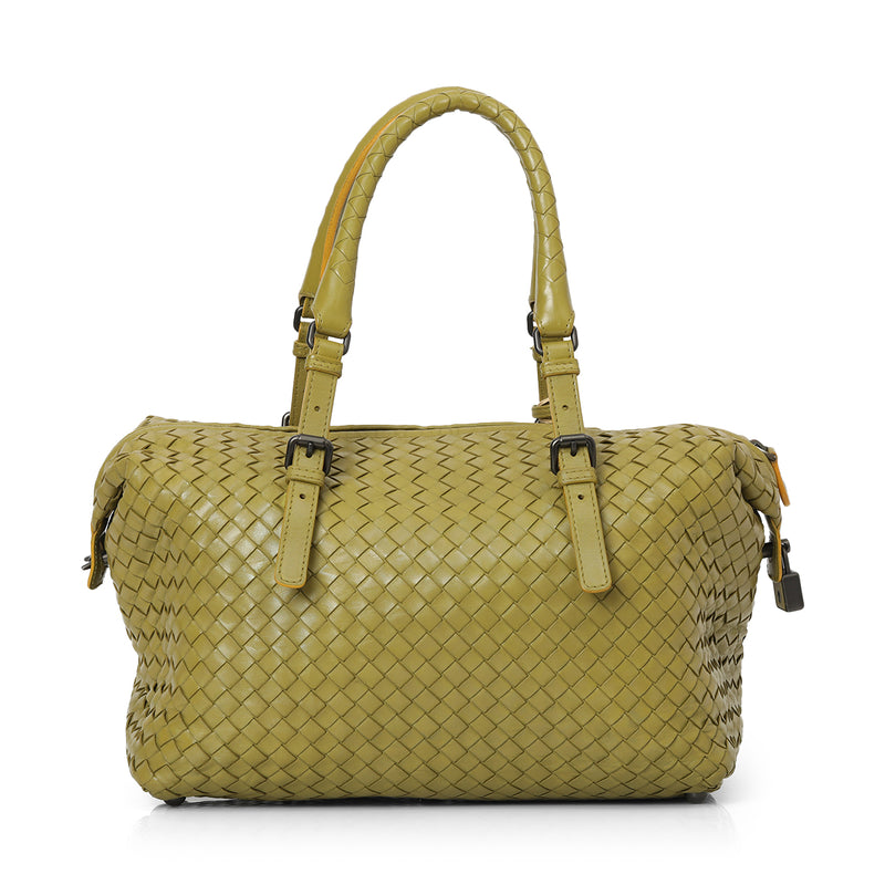 Pre-loved Bottega Veneta Woven Nappa Leather Montaigne Satchel Bag