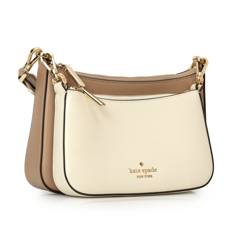 Duet Colorblock Saffiano Leather Crossbody Bag Small