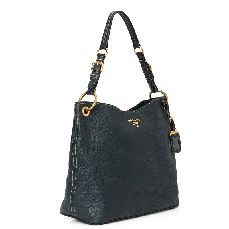 Pre-loved Prada Blue Hobo Bag One Size