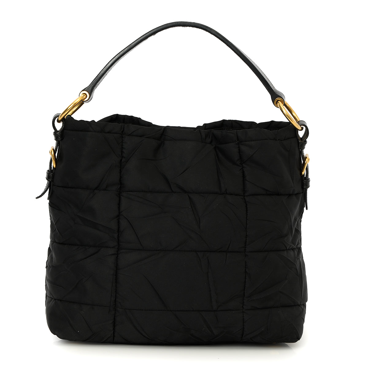 Black Nylon & Patent Leather Hobo Medium