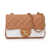 Mini Rectangular Flap Bag Beige Lambskin Gold Hardware