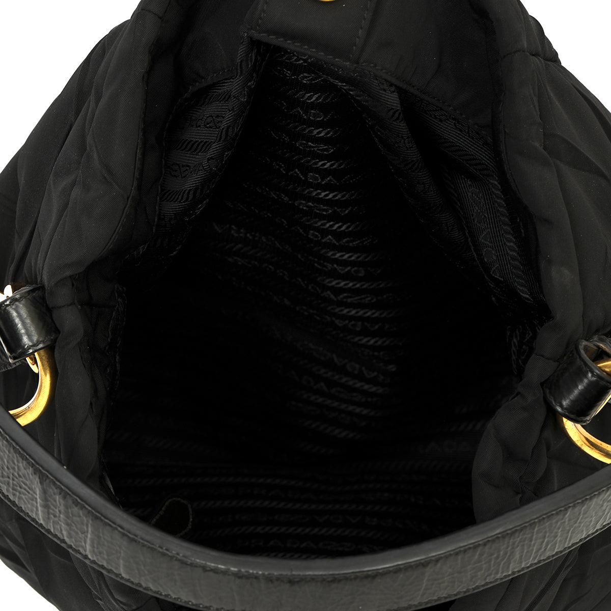 Black Nylon & Patent Leather Hobo Medium