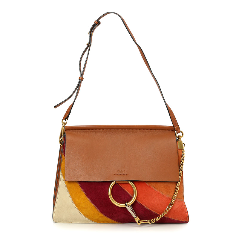 Chloe faye shoulder bag suede & leather medium price