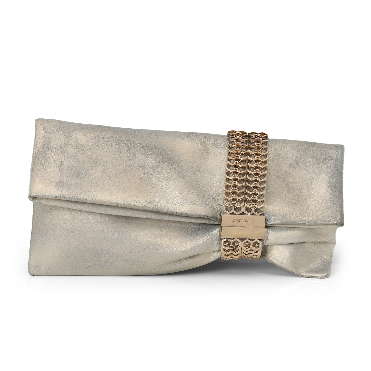 Metallic Suede Chandra Clutch Medium