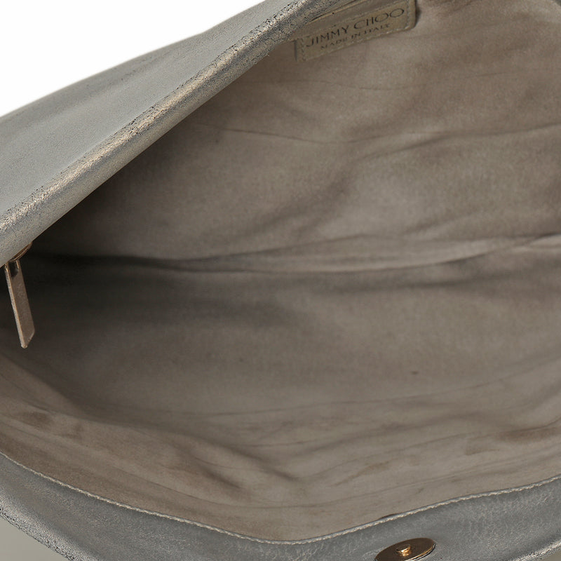 Metallic Suede Chandra Clutch Medium