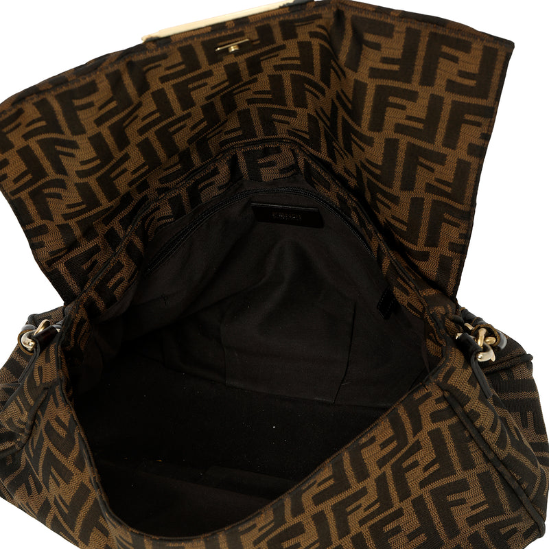 Pre loved fendi tobacco flap shoulder bag one size price