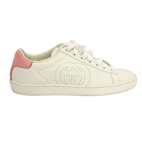 GG Interlocking Perforated G Logo White Sneakers EUR 36