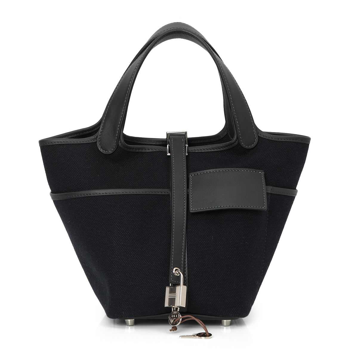 Navy Canvas & Leather Cargo Lock Picotin 18