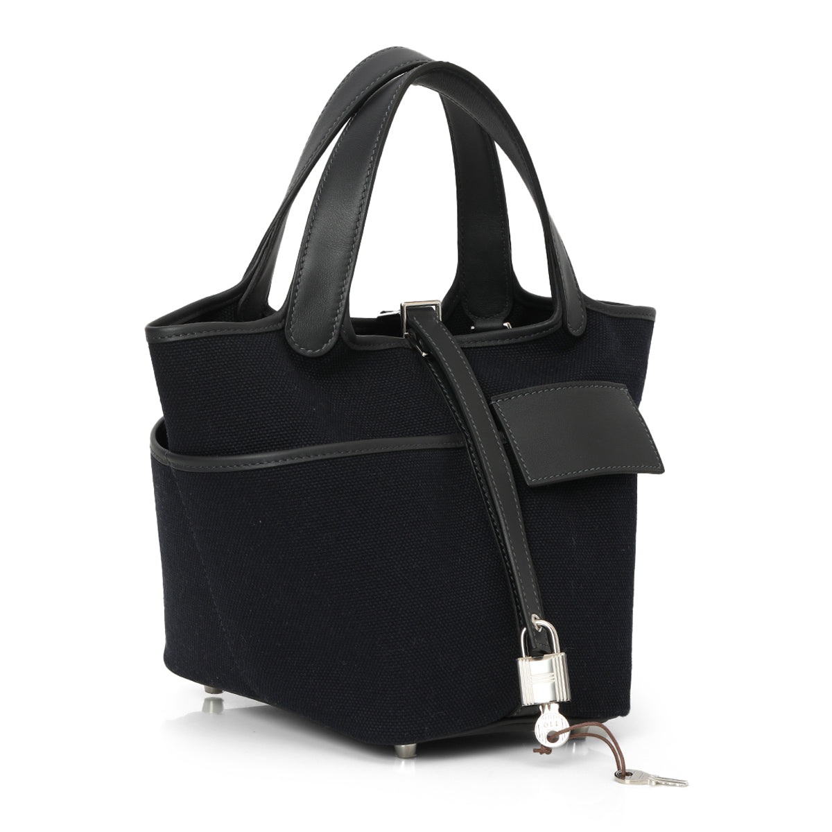 Navy Canvas & Leather Cargo Lock Picotin 18