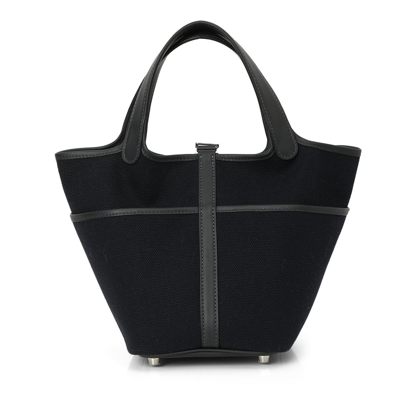 Navy Canvas & Leather Cargo Lock Picotin 18