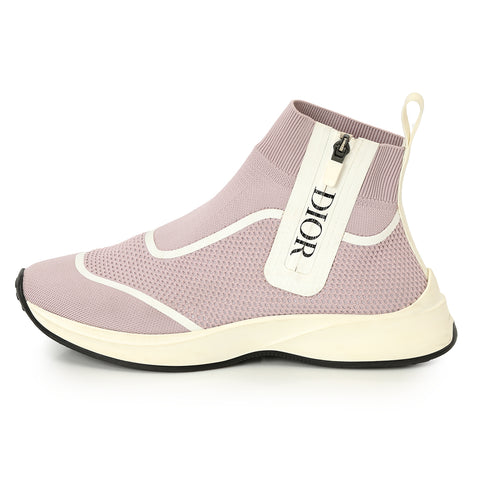 Pink Knit Fabric B25 High Top Sneakers Szie 40