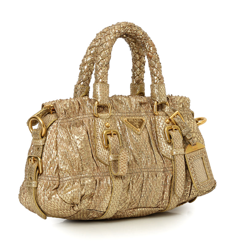 Women shop pre owned authentic prada ayers viper gaufré handle bag small