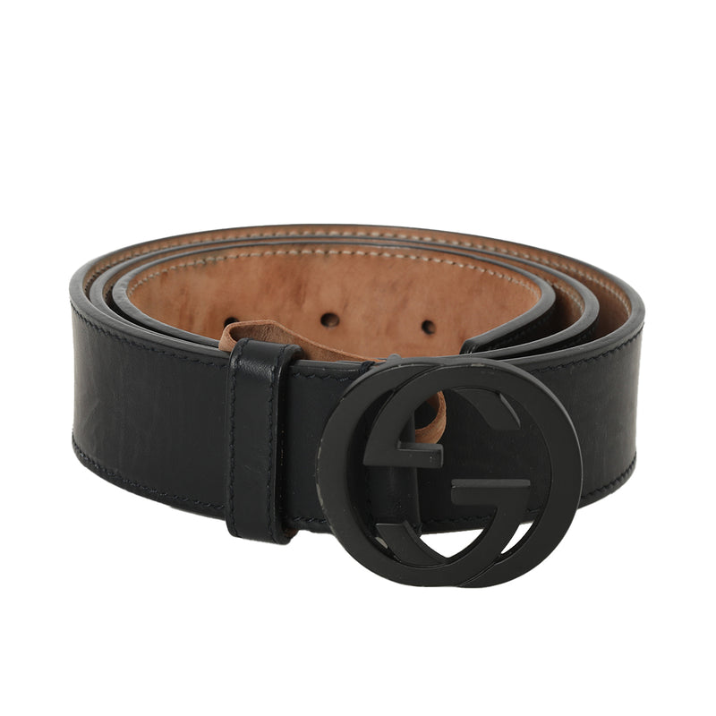 GG Twin Matte Black Waist Belt Size: 36"