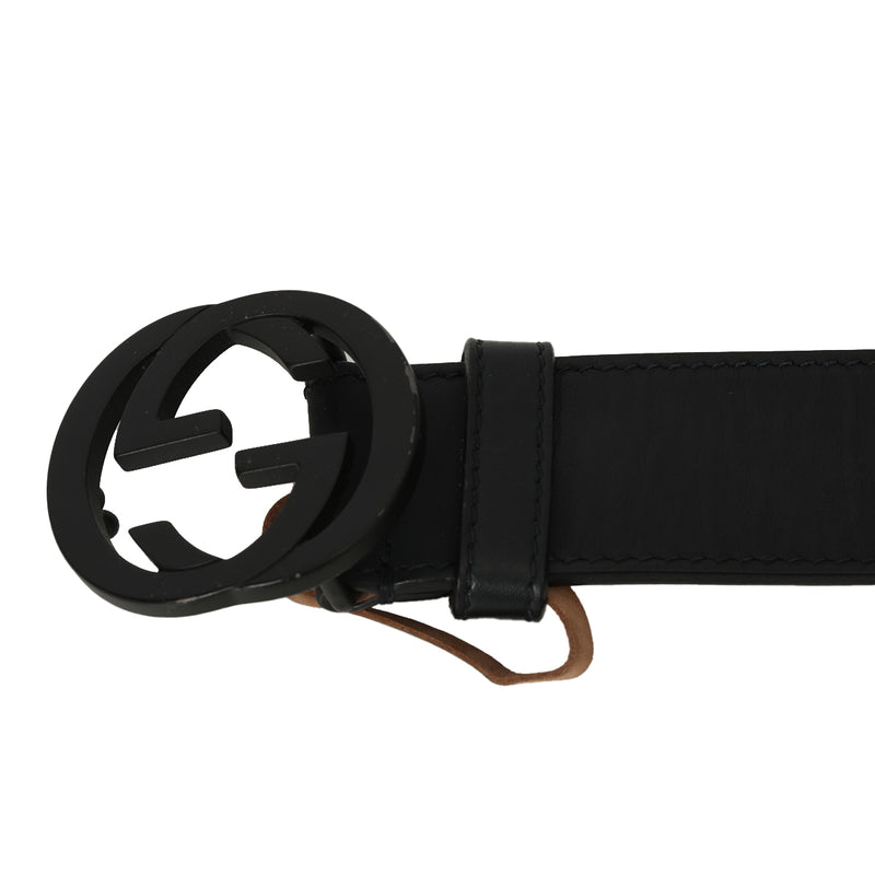 GG Twin Matte Black Waist Belt Size: 36"
