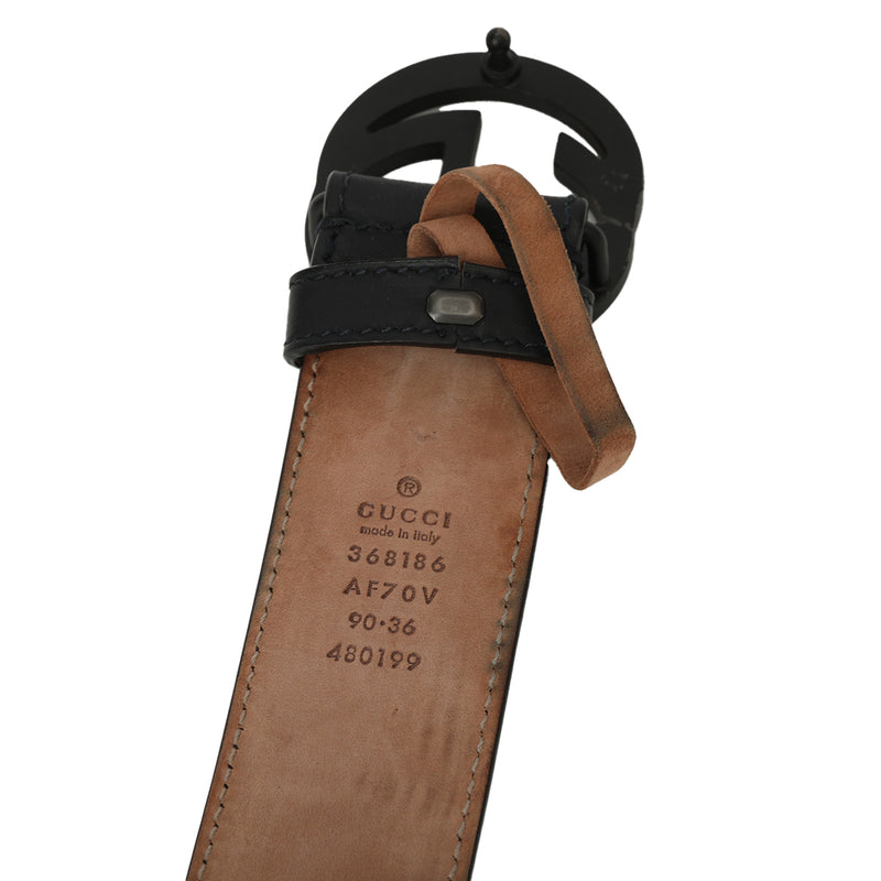 GG Twin Matte Black Waist Belt Size: 36"