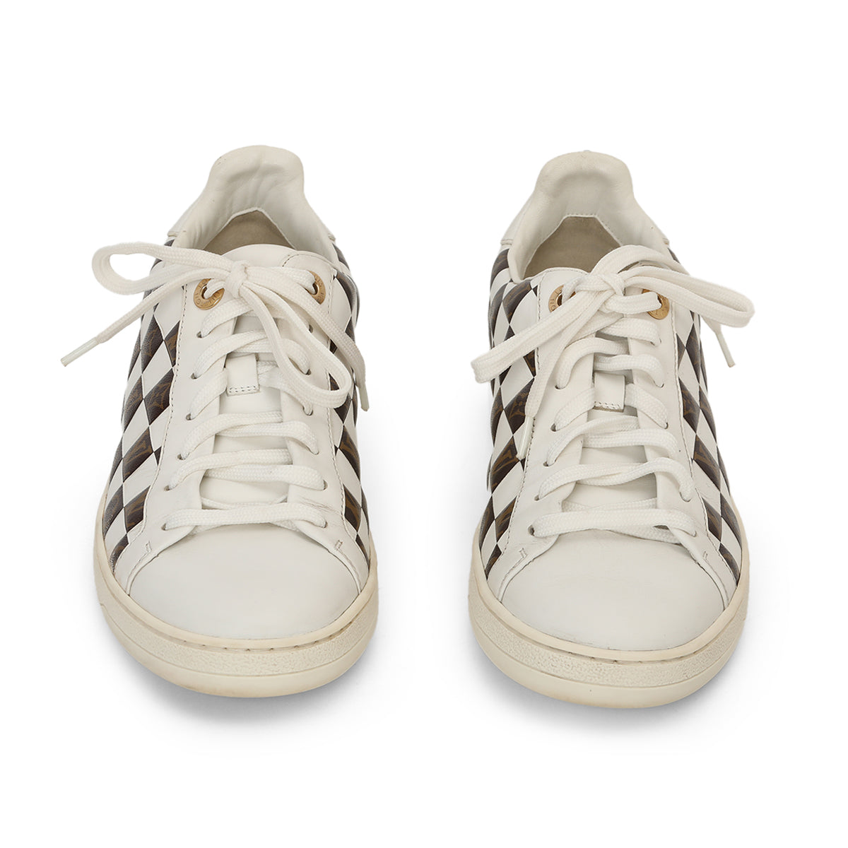 Calfskin Monogram Damier Tressage Frontrow Sneakers Size: 37