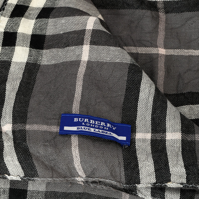 Burberry Check Cashmere Scarf - Blue One Size