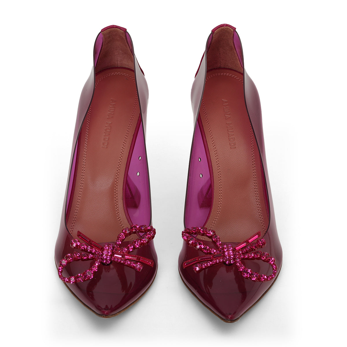 Rosie Glass Pump PVC Magenta 95mm cl Plexi Size: 37Heel