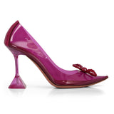 Rosie Glass Pump PVC Magenta 95mm cl Plexi Size: 37Heel