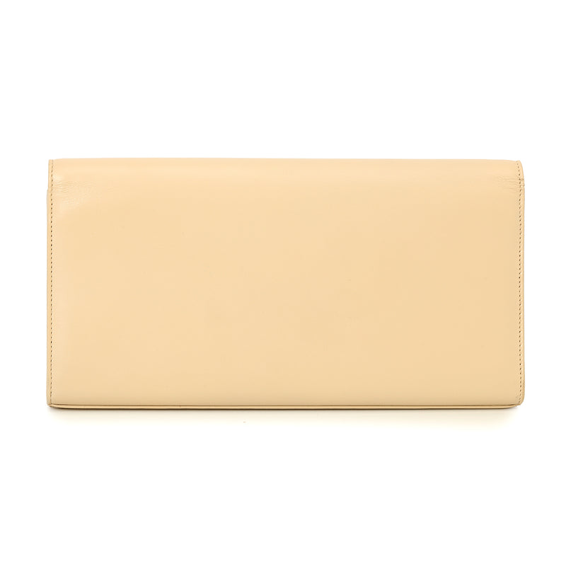 Pre-loved Yves Saint Laurent Beige Flap Clutch