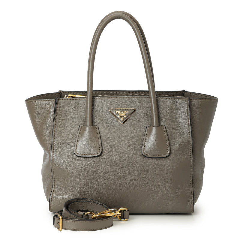 Pre-loved Prada Small Cervo Calf Twin Pocket Tote One Size