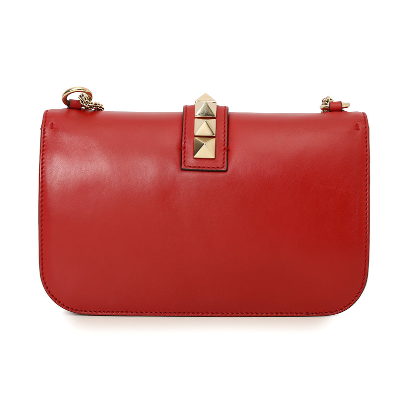 Pre loved valentino medium glam lock rockstud shoulder bag price