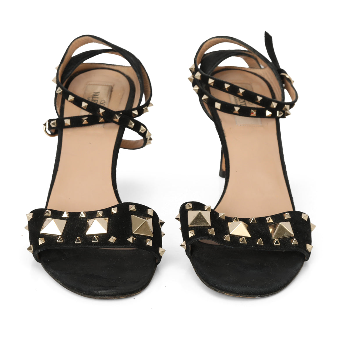 Garavani Black Rockstud Suede Sandals - 38.5