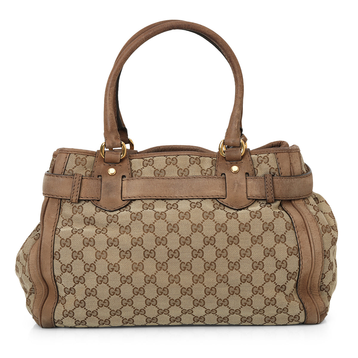 Beige/brown GG Canvas & Nubuck Medium Running Tote