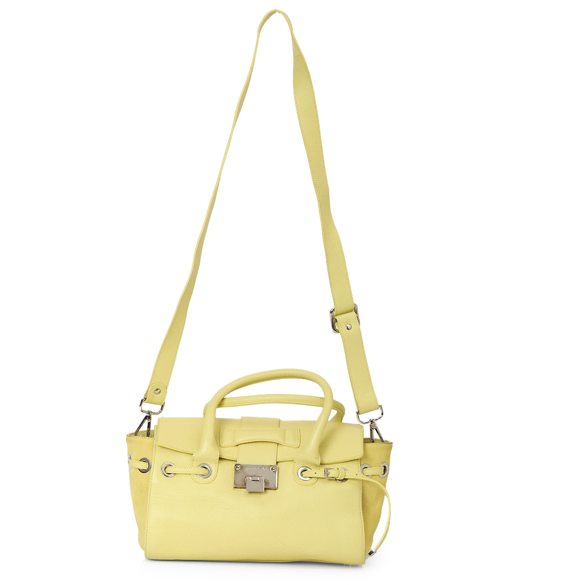 Yellow Leather Small Rosalie Top Handle Bag Medium