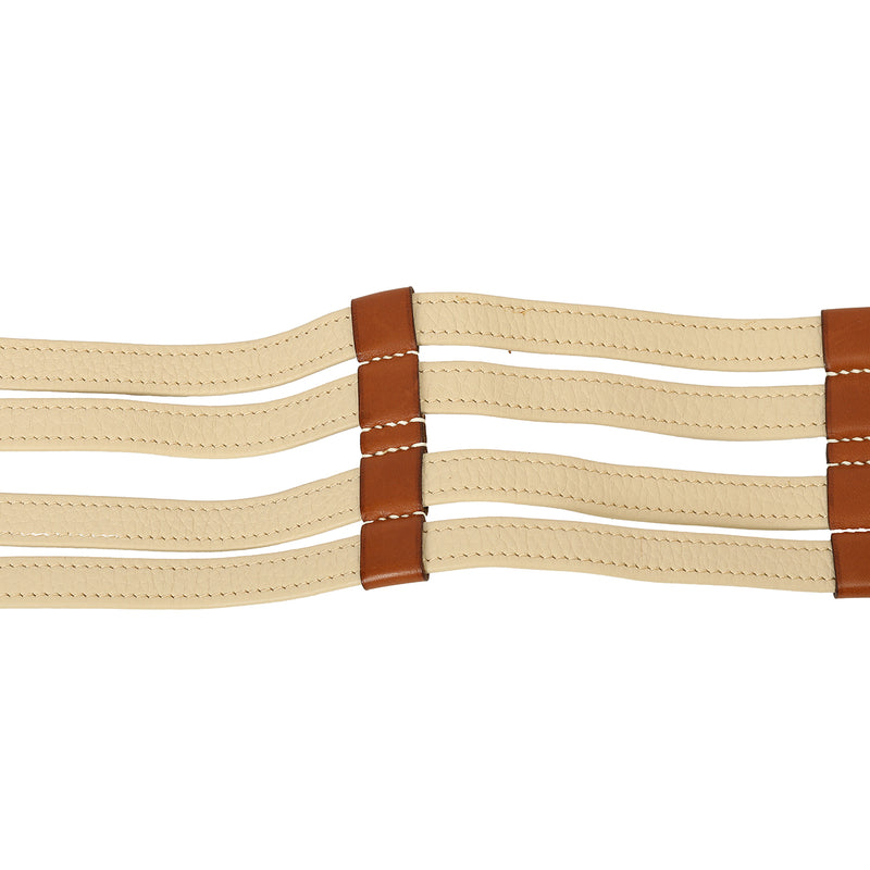 Women preloved hermes two tone brown leather double etriviere belt price
