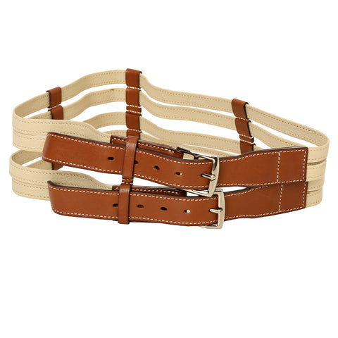 Two tone Brown Leather Double Etriviere Belt