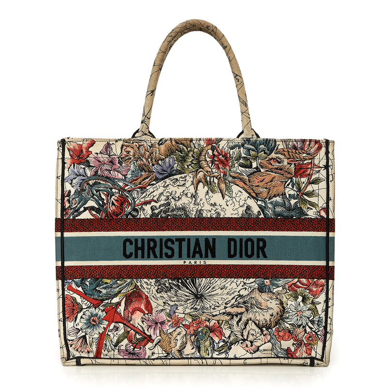 Christian Dior Large D-Constellation Embroidery Book Tote
