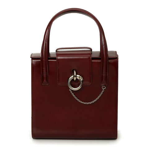 Panthere Leather Bordeaux Red Handbag Medium