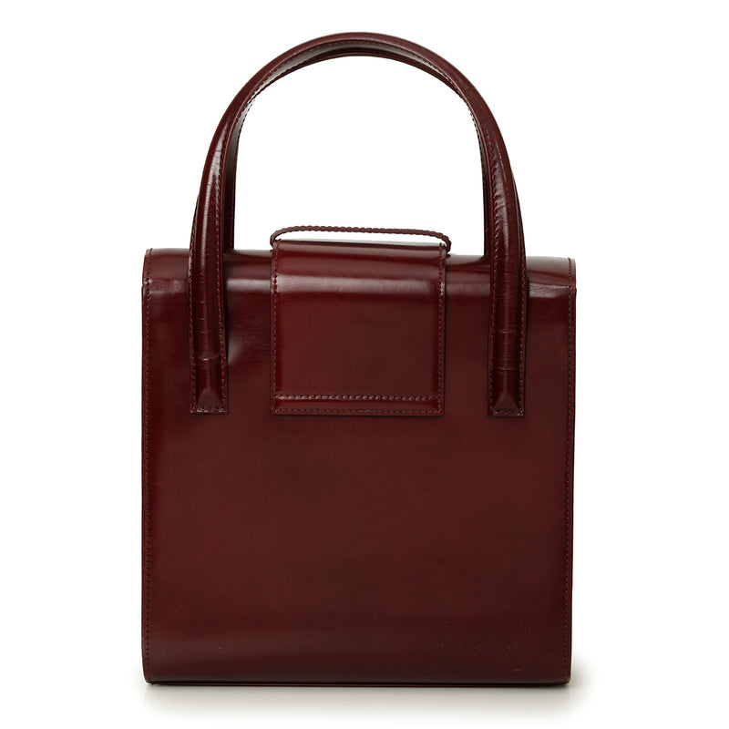 Panthere Leather Bordeaux Red Handbag Medium