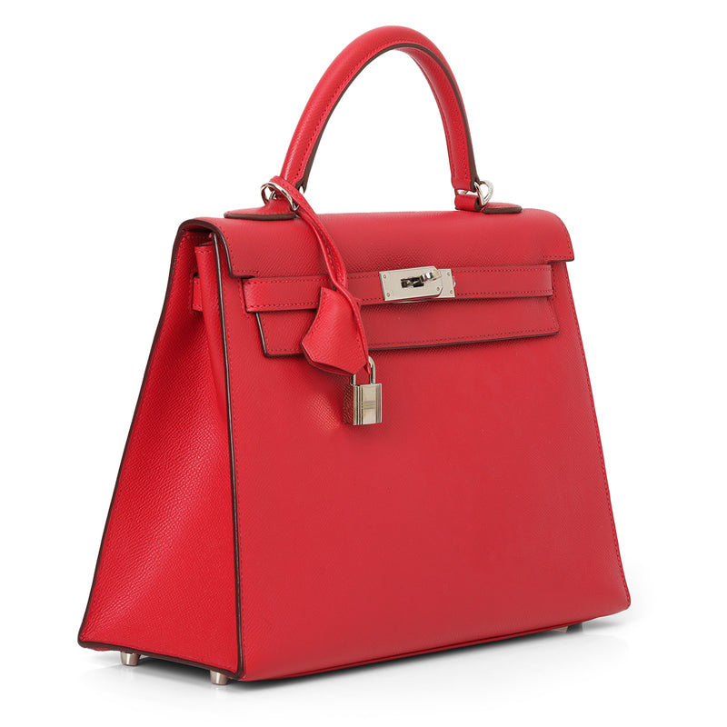 Pre-loved Hermes Kelly 32 Epsom Leather - Red