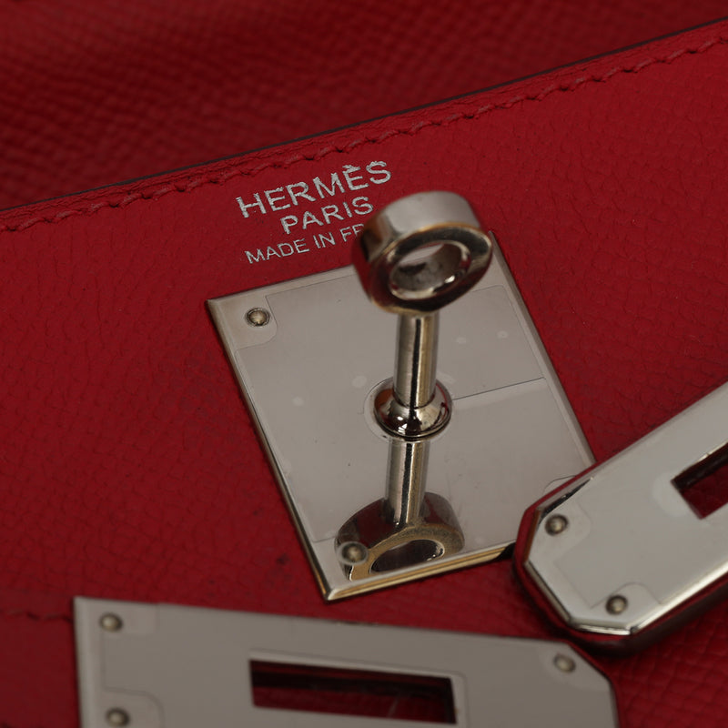 Hermes kelly 32 epsom leather red for sale