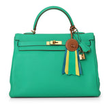 Vert Cosmic togo leather Kelly 35 bag