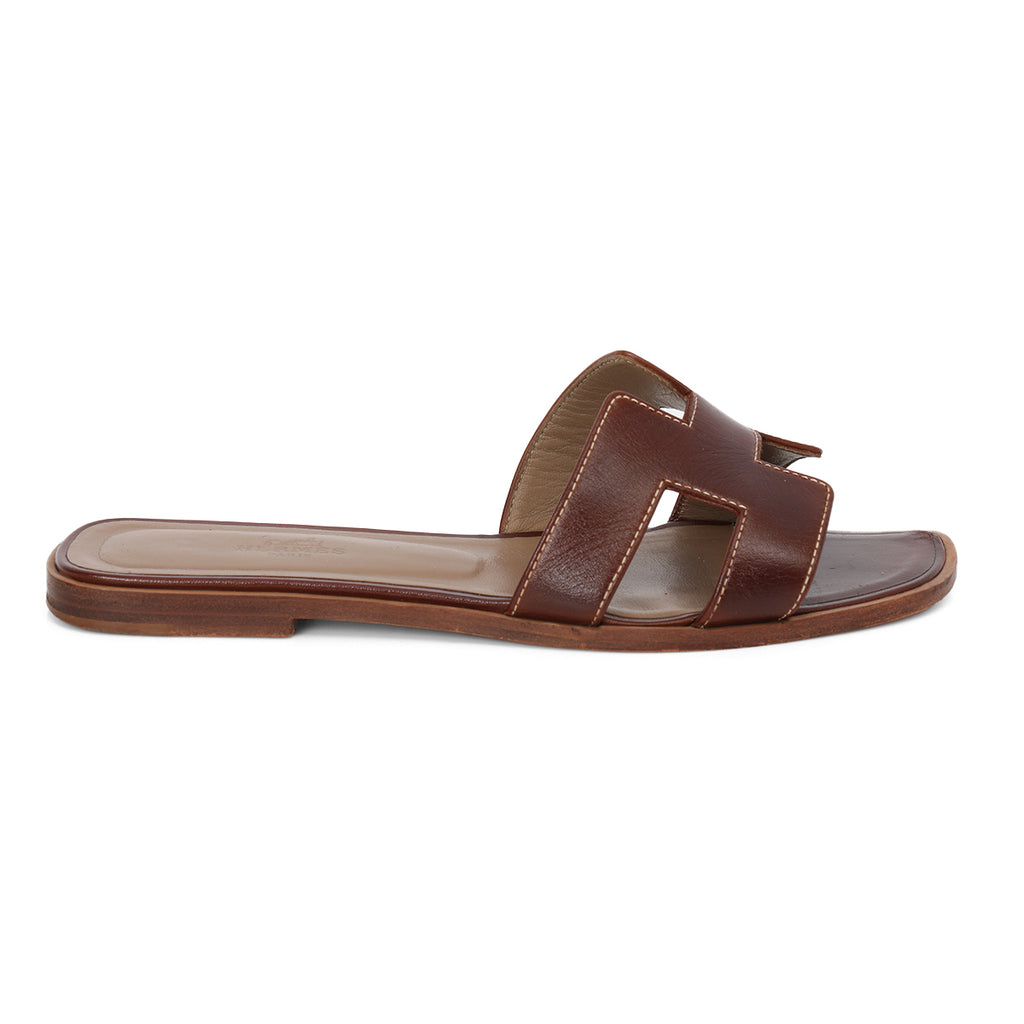 Shop Pre Owned Authentic Hermes Oran Sandals Size: 38