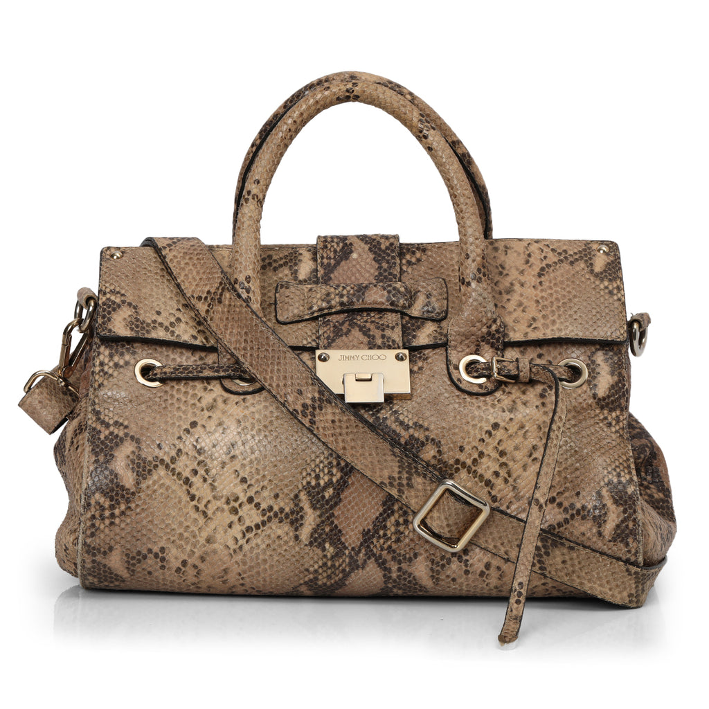 Shop Pre Owned Authentic Jimmy Choo Rosalie Python Skin Satchel