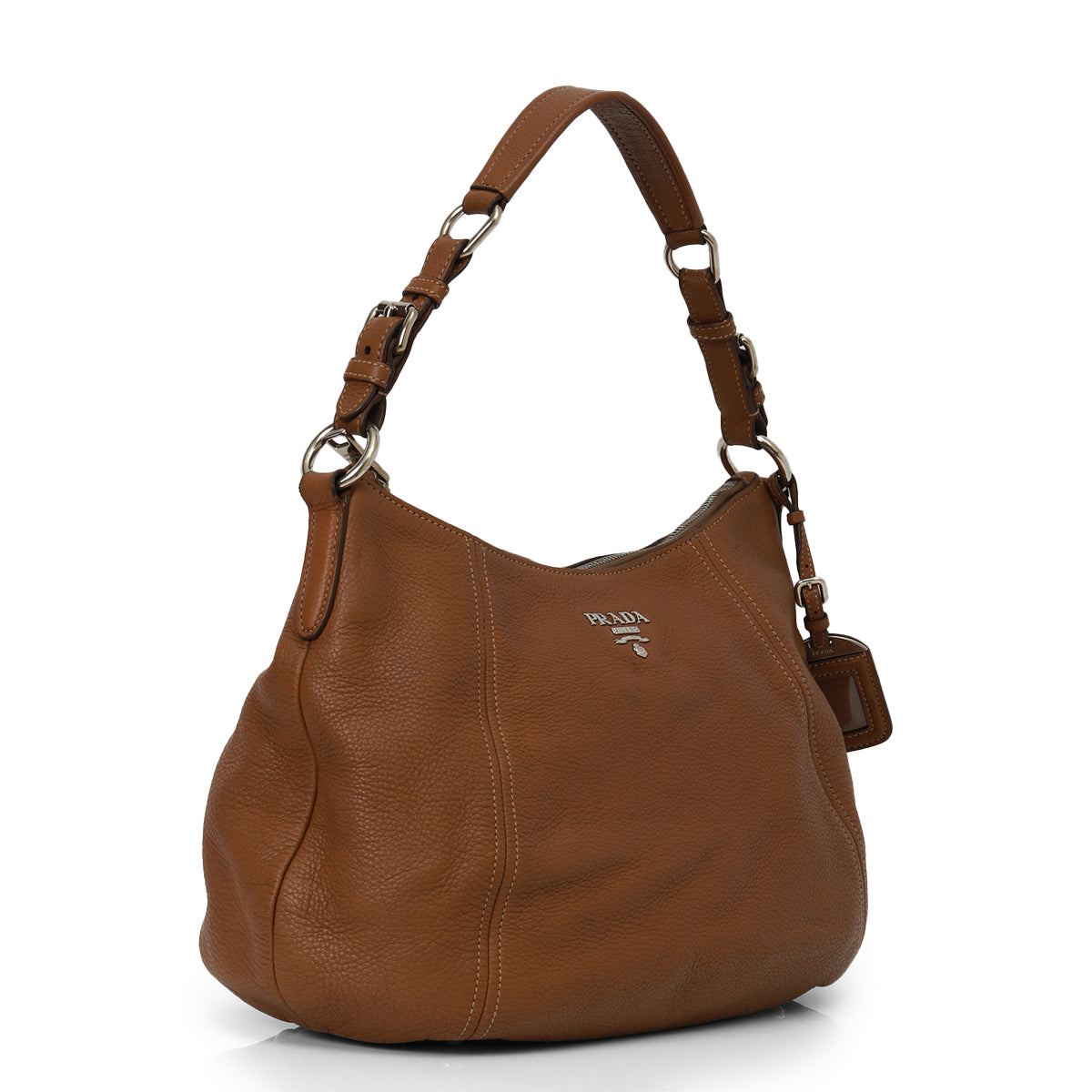 Vitello Daino Pebbled Leather Hobo Bag One Size