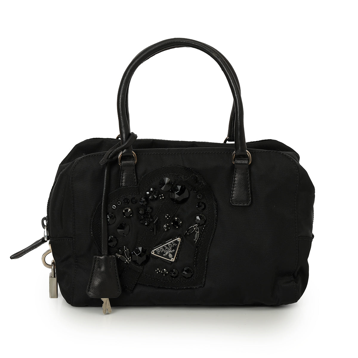 Black Tessuto Nylon Evening Heart Nero Bag One Size