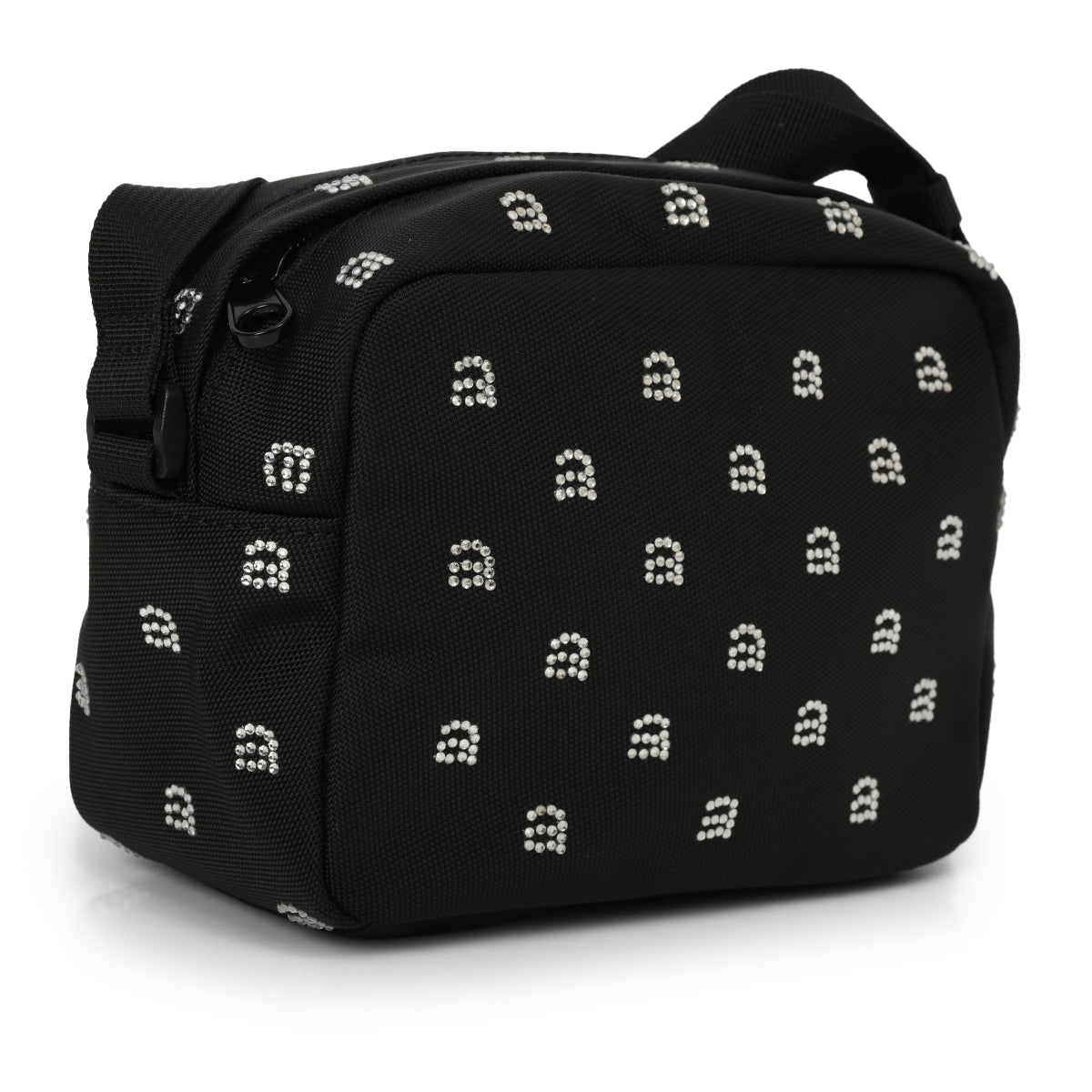 Black Nylon Embellished Wangsport Camera Bag Small