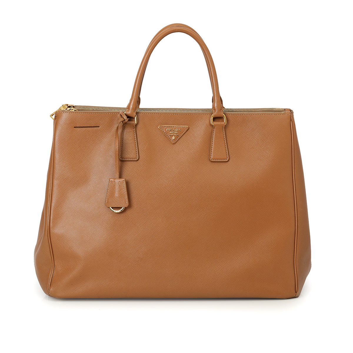 Beige Saffiano Lux Leather Large Galleria Tote