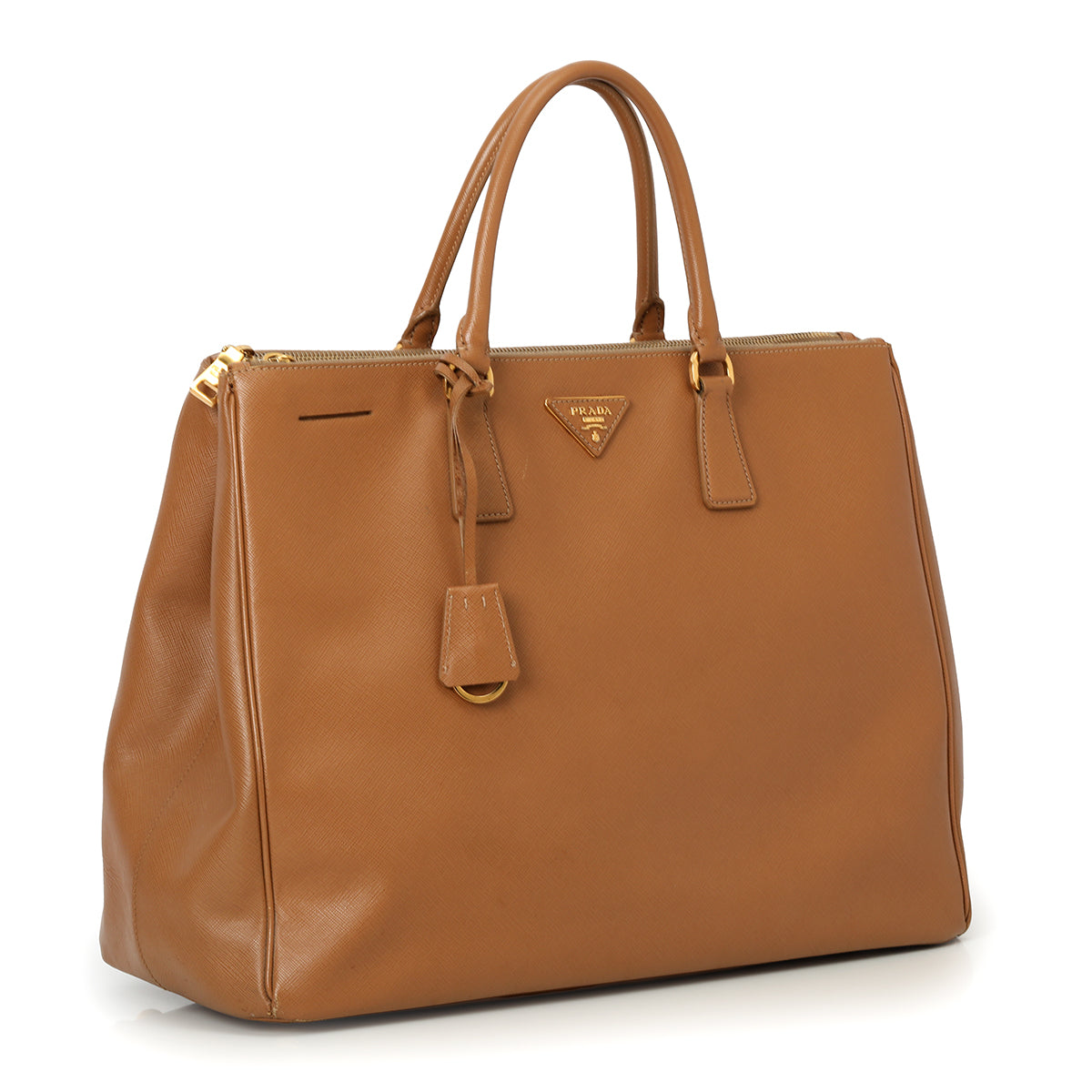 Beige Saffiano Lux Leather Large Galleria Tote