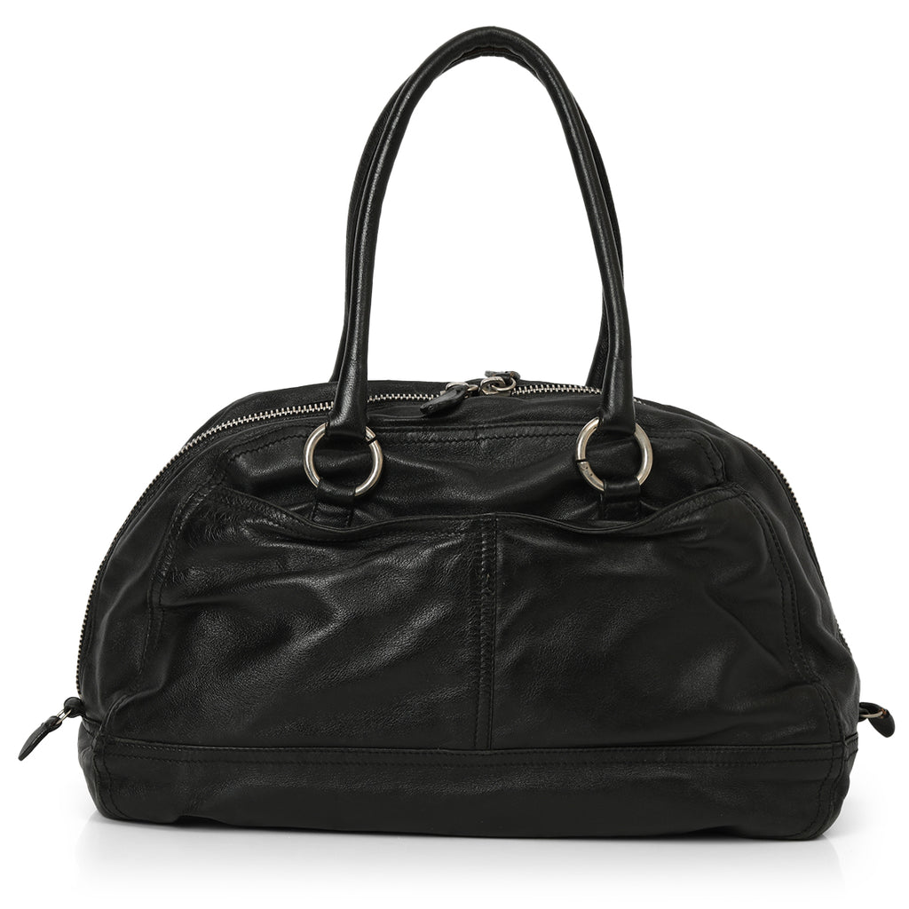 Shop Pre-Owned Authentic Prada Vintage 1990's Bowler Leather Bag