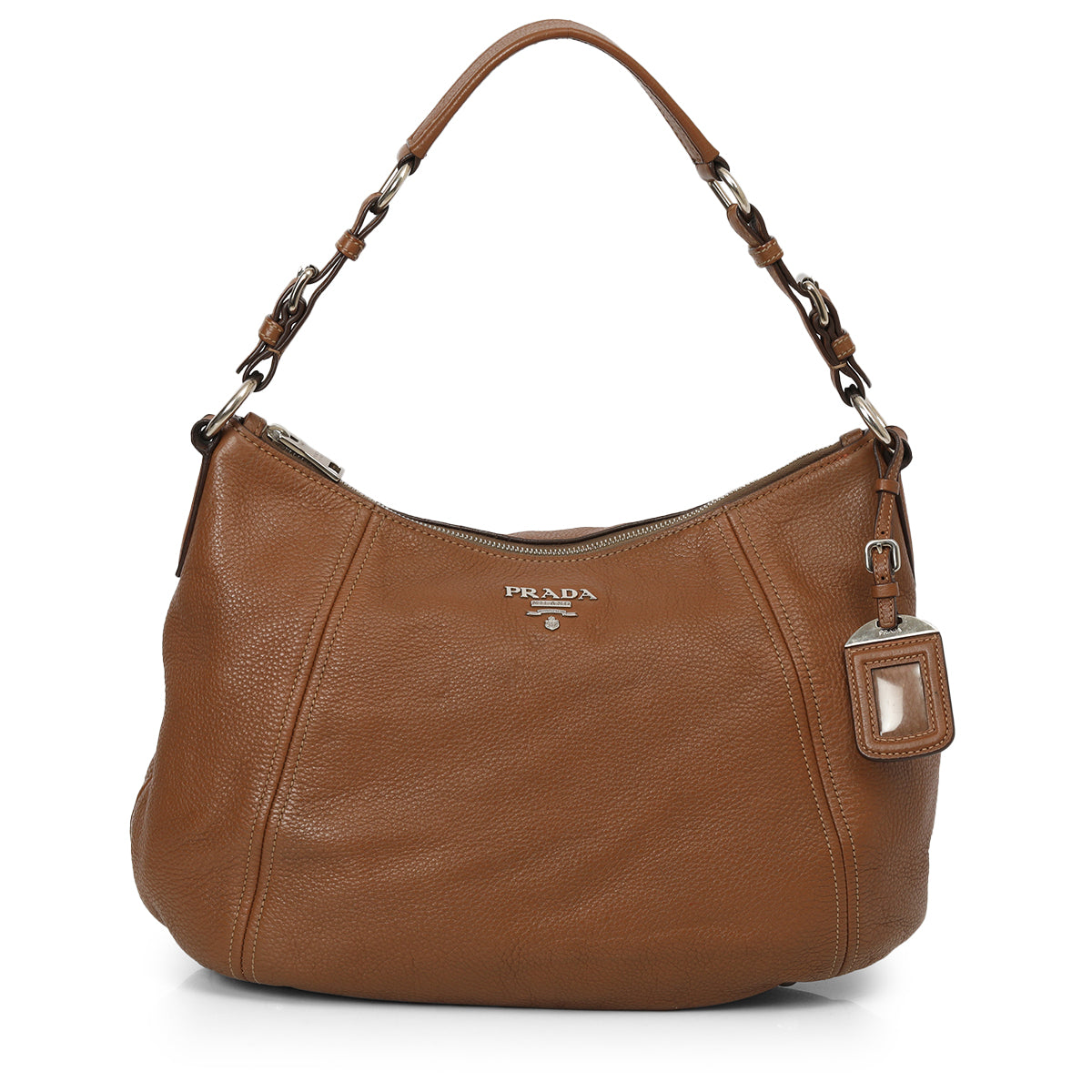 Vitello Diano Leather Top Zip Hobo Bag One Size