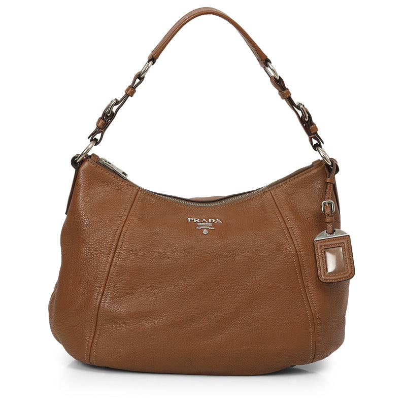 Pre-loved Prada Top Zip Hobo Bag One Size