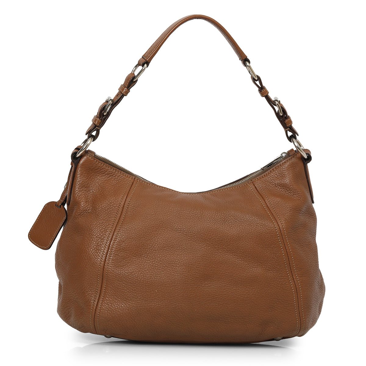 Vitello Diano Leather Top Zip Hobo Bag One Size