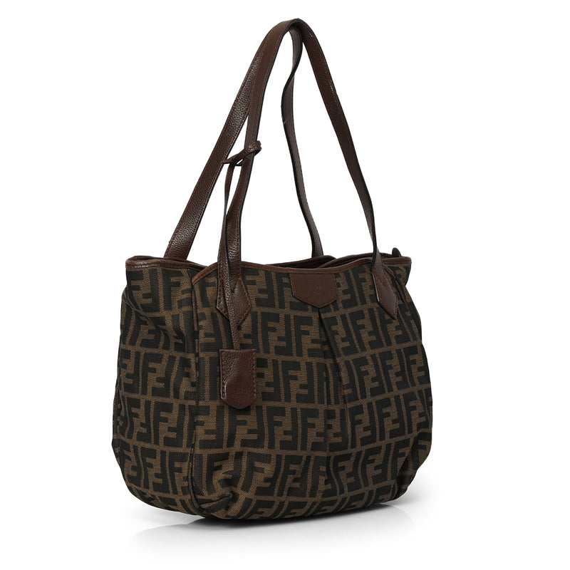 Tobacco Zucca Print Canvas Grande Zucca Shopping Bag One Size