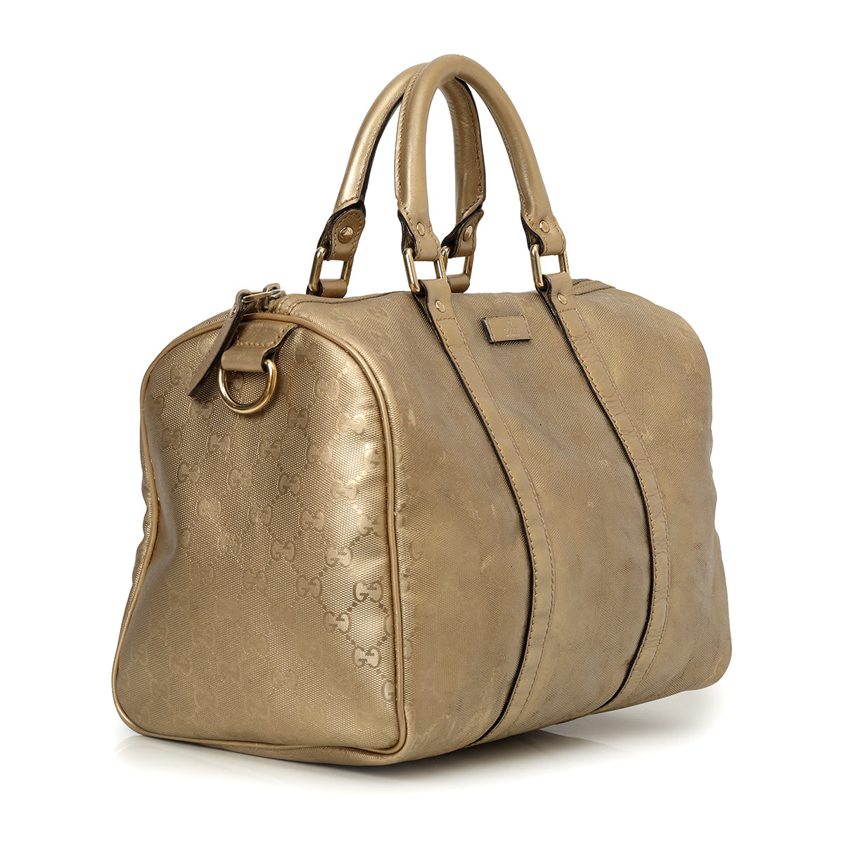 Gold GG Imprime Canvas Medium Joy Boston Bag